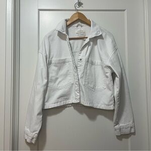 STRADIVARIUS - Cropped Jacket - White -  Women’s M